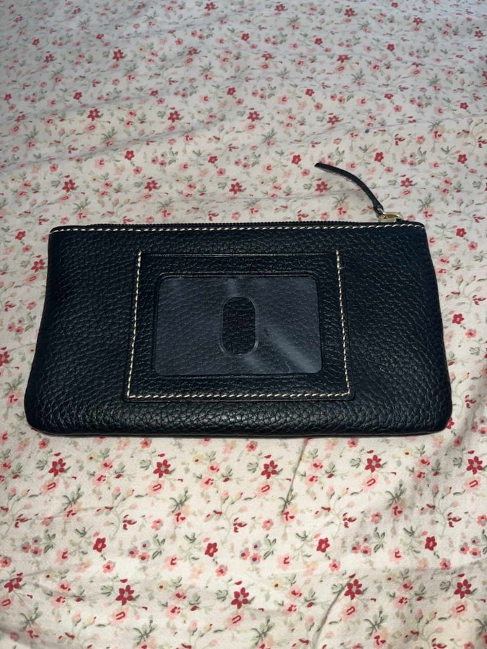 Dooney & Bourke Black Pebbled Leather Zip Wallet - Picture 2 of 4